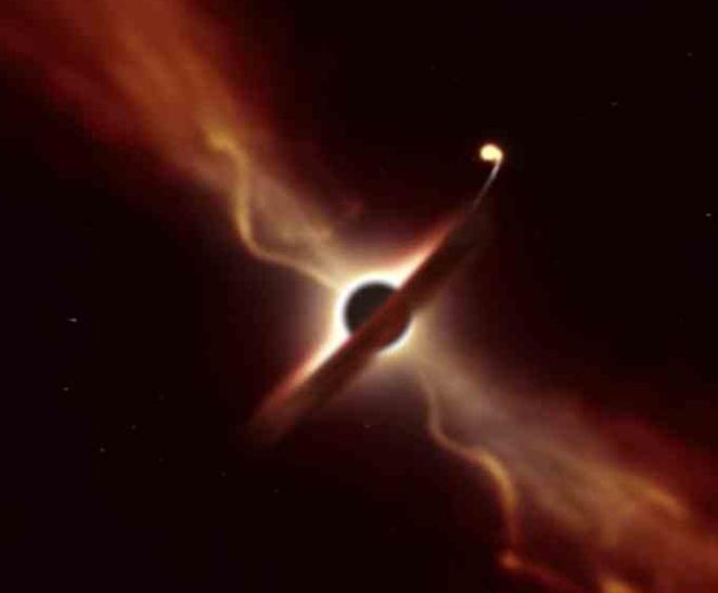 当一颗恒星越来越接近黑洞时会发生什么？