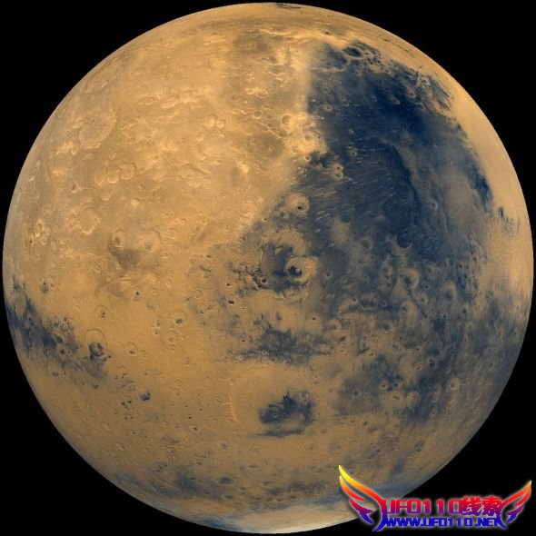 这是一张美国宇航局海盗号轨道器拍摄的火星图像，两艘海盗号飞船于1975年发射升空，之后母船分别释放一颗着陆器，这是首颗在火星表面发回图像的人类探测器