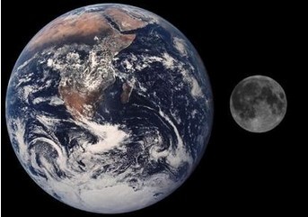 月球与地球的大小对比图