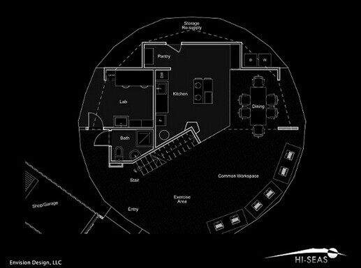 “Hi-Seas”计划的火星模拟住宅日前曝光，设施包括卧室、浴室、工作间以及餐厅等